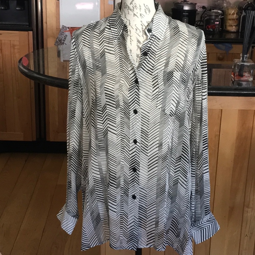 Jones NY silk button up blouse, maybe worn once. L